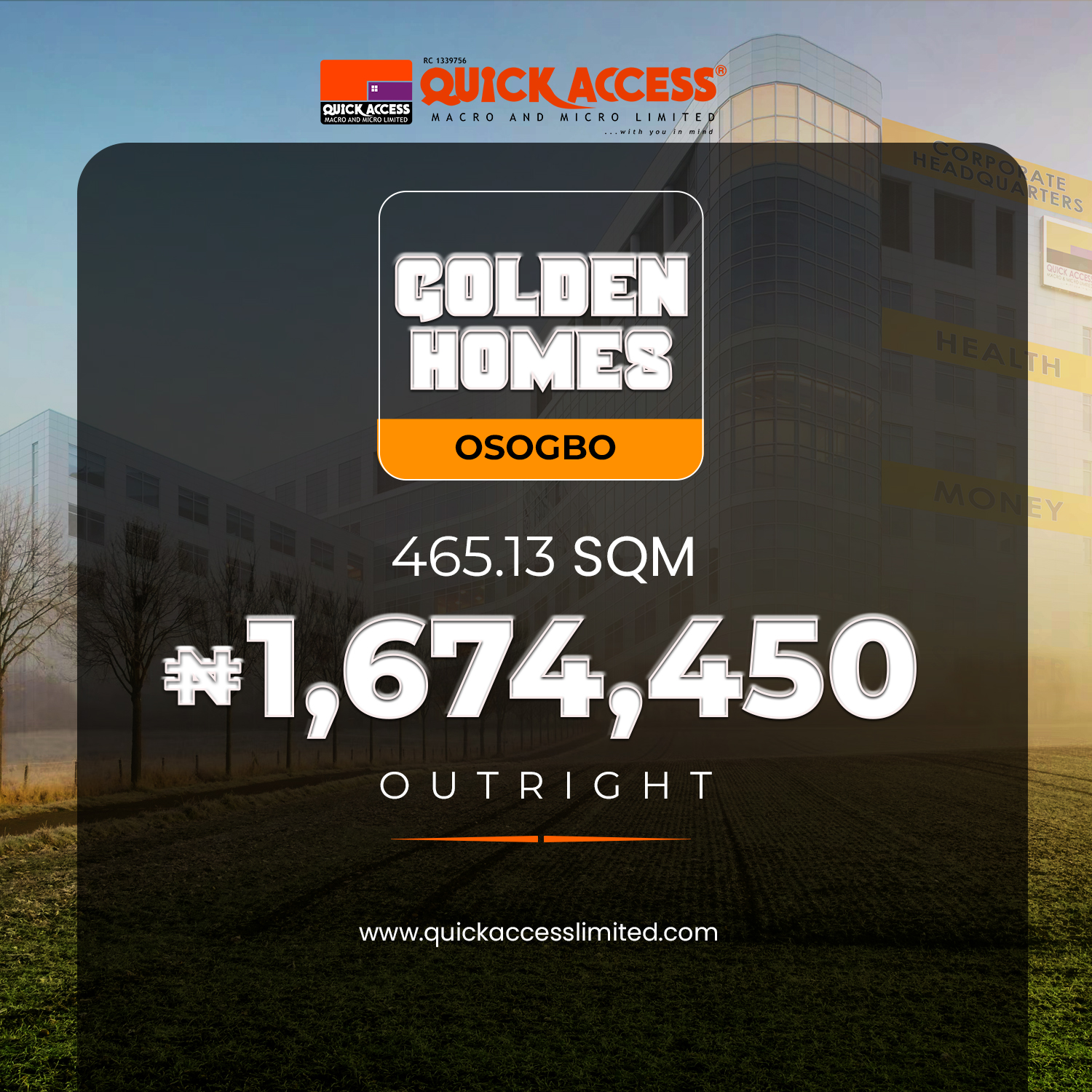 GOLDEN HOMES PLOT 6 (465.13 SQM) OUTRIGHT